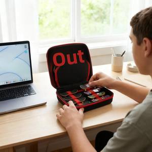 Estuche de Transporte para Finger Skateboard SCLWSS <span class=keywords><strong>Teck</strong></span> <span class=keywords><strong>Deck</strong></span> Ultra DLX - Organizador Portátil para 16 Fingerboards (Rojo/Negro) Unisex - Product Image 4