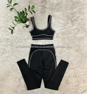 Leggings côtelés sans couture de haute qualité pour le Pilates et l'étirement, avec haut - Ensemble 2 pièces pour femme - Product Image 4