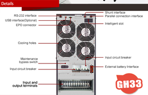 Alimentation UPS haute fréquence adaptée, onde sinusoïdale pure, UPS triphasé en ligne 80 kVA - Product Image 4