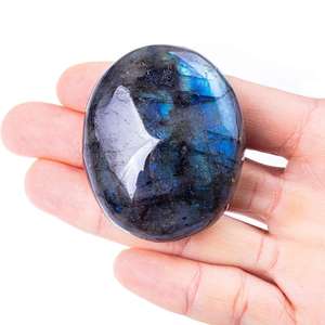 Labradorite batu telapak tangan kristal alami dipoles saku kristal batu khawatir untuk terapi meredakan stres kecemasan - Product Image 1