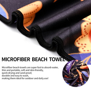 ODM OEM telo mare a fiore nero grande assorbente morbido più assorbente asciugamani da mare in plastica riciclata Ultra-morbida - Product Image 2