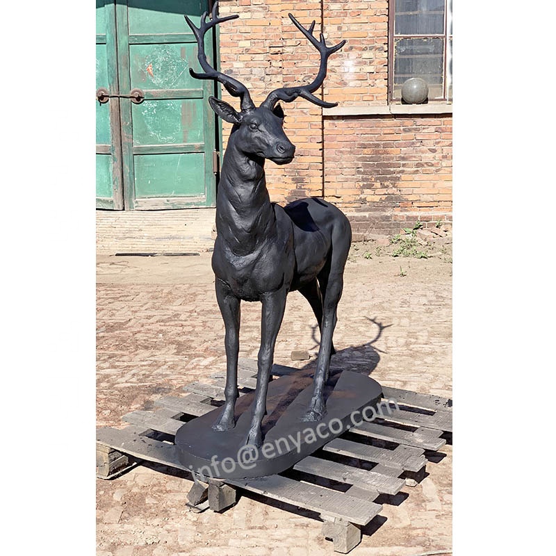 Made in China Garden Metal Cast Iron Large Animal Sculpture Statu lifesize Stag Deer Statue fonte de jardin Sculptures