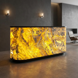 Nouvel Arrivage – Bloc de Placage en Pierre Flexible Translucide Argent Or, Taille Naturelle 280 cm, pour Utilisation Intérieure et Extérieure – Prix de Gros - Product Image 4