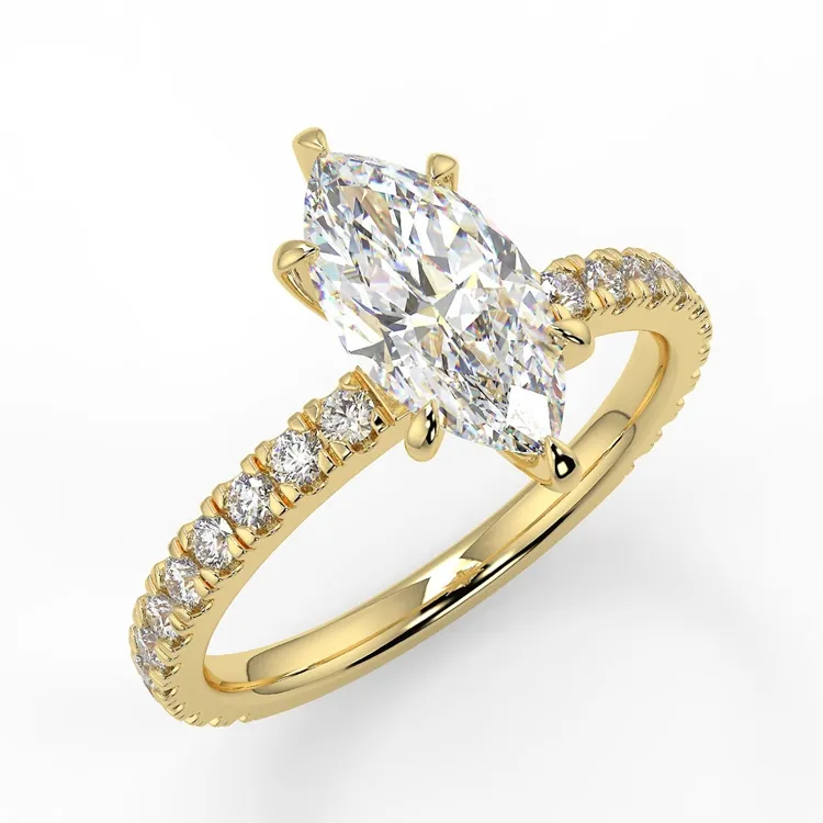 14k Gold 2ct Marquise Shape Non Tarnish Wedding Rings Moissanite Engagement Ring For Women