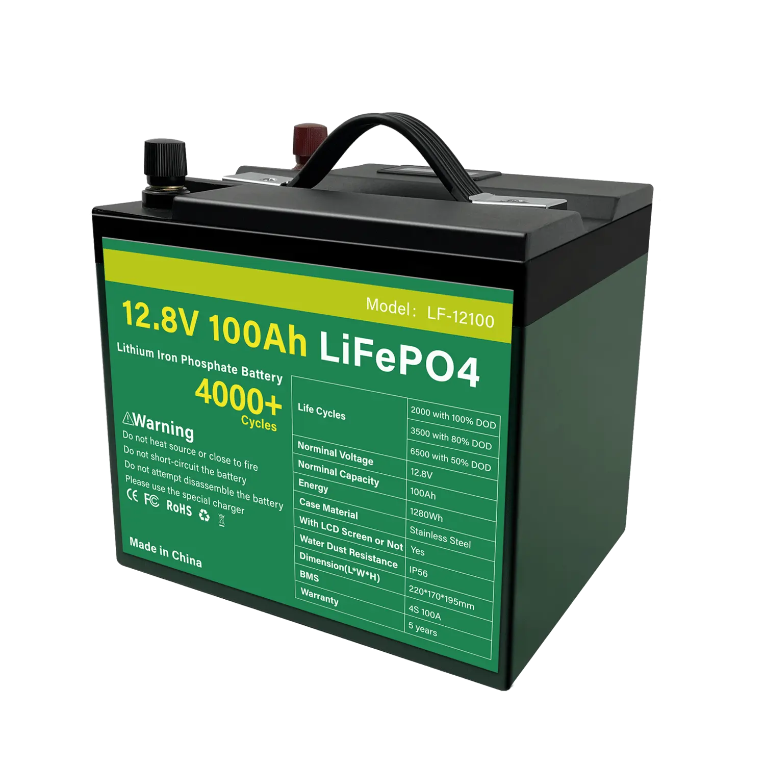 12V 100Ah Lifepo4 Litium Li-Po Importar Bateria Para Autos 48Voltios 36V Solar Baterie Baterias-De-Litio-72V Lithium Ion Battery