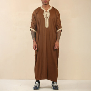 Vêtements islamiques en gros pour hommes, robe musulmane en lin, polyester et coton, thobe pour hommes, Arabie Saoudite - Product Image 2