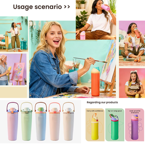 Nouveauté : Gobelet isotherme 32 oz avec poignée et couvercle, tasse <span class=keywords><strong>de</strong></span> voyage en acier inoxydable, bouteille d'eau isolée avec couvercle à ouverture rapide, bouteille <span class=keywords><strong>de</strong></span> sport - Product Image 6