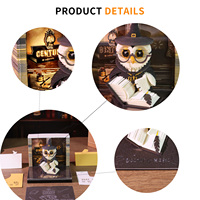 Sculpture en papier 3D Wizard Professor Owl, feuilles de calendrier découpées au laser détachables, modèle de cube de notes cachées pour la décoration de bureau