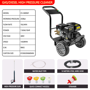 Idropulitrice a Benzina con <span class=keywords><strong>Pressione</strong></span> Regolabile, Portatile, 250 bar, 10 CV, 380V per l'Industria Alimentare - Product Image 5