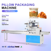 Machine d'emballage automatique à flux horizontal pour croissants et baguettes, pour ligne d'emballage alimentaire