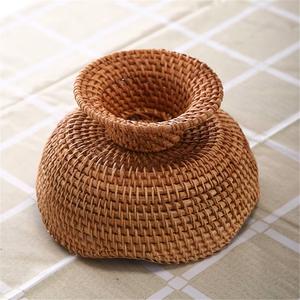 Cesta de fruta tejida de ratán hecha a mano al por mayor, bandeja de pan de fruta de escritorio de bambú para almacenamiento de cocina - Product Image 4