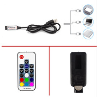 Bande lumineuse LED RGB SMD5050 alimentée par USB 5V, IP20, barre lumineuse flexible à changement de couleur pour rétroéclairage de télévision et décoration de bureau d'ordinateur