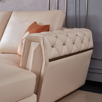 Meubles de salon modernes de style italien haut de gamme, canapé en cuir, luxe pour la maison, canapé 3 places, ensemble de canapés en cuir blanc