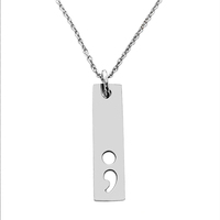 Collier barre semi-colon, bijoux de sensibilisation à la santé mentale, cadeau inspirant de force pour les survivants du cancer