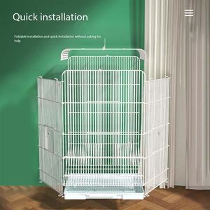 Grande gabbia per uccelli da interno in acrilico e acciaio inox gabbia per uccelli quadrata ornamentale con chiusura a bottone a pressione - Product Image 2