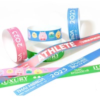 Bracelet jetable personnalisé en Tyvek avec logo couleur et date imprimés pour l'admission aux expositions