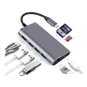 Precio al por mayor centros de tipo C ETC81H RJ45 LAN SD multi puertos adaptador de carga tipo-C 8 en 1 puertos adaptador de <span class=keywords><strong>Hub</strong></span> - Product Image 2