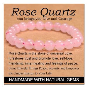 Unisex 8mm quarzo pietra naturale con perline classico modello chiave braccialetto per <span class=keywords><strong>uomo</strong></span> donna carta regalo inclusa - Product Image 3