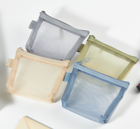 Pochette de voyage transparente en nylon écologique, mini trousse de maquillage pour femme, organisateur de rouge à lèvres, vente en gros à prix réduit