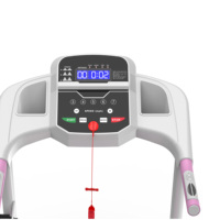 Caminadora Eléctrica SHULI para el Hogar, 0.5-7.5 MPH, Capacidad de 265 LBS, Rosada, Plegable, con Manijas, 2.5 HP, Pantalla LED, Inclinación Manual de 3 Niveles