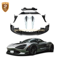 Kit carrosserie de haute qualité en fibre de carbone sèche style Vors pour McLaren 720S : Lame avant, ailes, jupes latérales, diffuseur arrière, spoiler