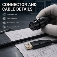 Câble XLR USB mâle vers XLR femelle 3 broches pour microphone, cordon d'enregistrement pour appareils audio informatiques, longueur personnalisée OEM ODM