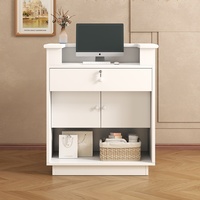 Bureau de réception commercial rectangulaire en bois, style crème, petit et simple, personnalisé, marque GUANKAI, pour magasin de vêtements, supermarché