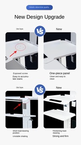 Carrello Moderno per Scanner Dentale, Banco da Lavoro Mobile per Studi Dentistici, Trolley per Esami Orale in Acciaio Inox, Altezza Regolabile per Ospedali - Product Image 2