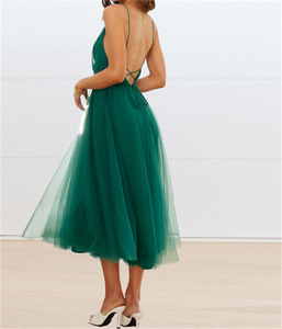 הסיטונאי האחרון הקיץ שמלות שושבינה שמלת רשת סקסית גזה זרימה שמלה חדשה בסגנון וינטג קצר בתוספת גודל מודרני ארוך - Product Image 6