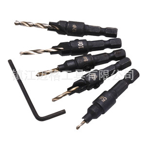 Countersink Drill Bit Set 5 6 8 10 12 Hex Shank Tialn Coated For Woodworking And Metal Drilling - Product Image 3