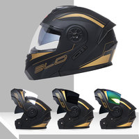 Casque de moto modulaire intégral à visière relevable double, casque de course pour hommes et femmes adultes