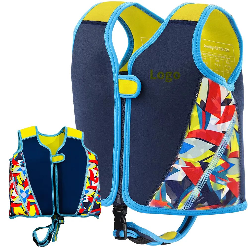 Modern Design Kids Buoyancy Swim Jacket - Neoprene   EPE Adjustable Crotch Strap Swim Vest for Beach   Pool Baby Life Jacket