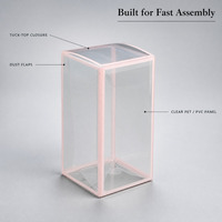 Boîte en plastique transparent PET personnalisée, écologique, en matériaux recyclés, avec trou de suspension, pliable, pour emballage de vaisselle pour bébé, épaisseur 0,3-0,5 mm
