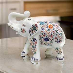 ANURAG HANDICRAFT High Quality Handcrafted Marble <b>Elephant</b> Statue Animal Figurine Home <b>Decoration</b> Vastu Feng Shui Gift India - Product Image 1
