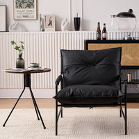 Fauteuil de détente individuel en PU, style minimaliste et luxueux, idéal pour les zones de repos, la réception des invités, les hôtels, les balcons – Chaise longue confortable