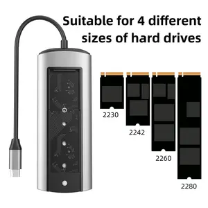 6-in-1 USB-C Hub & Dockingstation mit Festplattenspeicher (<span class=keywords><strong>M</strong></span>.2 NVMe SATA SSD) Typ-C Adapter für Macbook Pro - Aluminiumlegierung Lagerware - Product Image 5