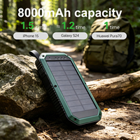 Batterie solaire de camping 8000mAh avec 16 lumières LED pour utilisation en cas d'urgence en extérieur
