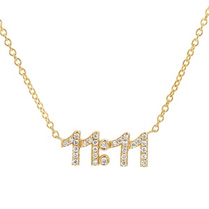 Cadena de Cable de Regalo 11:11 Personalizada, Corte Radiante, Plata de Ley 925 y Oro de 14k, Minimalista, Alta Calidad, Venta al por Mayor de Fábrica, Novedad 2025 - Product Image 1