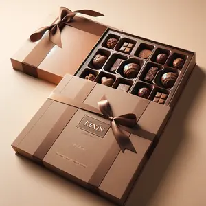 热卖硬质草莓巧克力礼品盒定制巧克力盒包装带纸分隔器