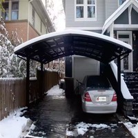 Abri de voiture en aluminium type L à toit courbé autonettoyant et imperméable pour allée de villa