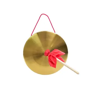 Instrument de percussion traditionnel chinois fait à la main, gong en cuivre de 4 pouces