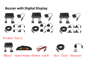 Cảm biến đỗ xe phía trước và phía sau cho xe tải siêu âm Radar cảm biến đỗ xe hệ thống giám sát hộ tống Máy dò Radar đậu xe 4 cảm biến - Product Image 5