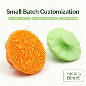 Factory Direct Silicone Bath Loofah Scrubber Facial Cleansing Brush <b>Scalp</b> Massage Deep Pore <b>Exfoliating</b> Blackhead Custom Logo - Product Image 1