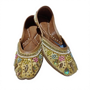 Girls Traditional Outfit Footwear Fancy Floral Embroidery Leather <b>Shoes</b> Fashion Trend High Comfort Flat Heel Hook Loop Closure - Product Image 2