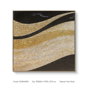 <span class=keywords><strong>Arte</strong></span> Mural Abstracto Moderno de 3 Paneles con Marco, Acabado UV en Cuero e Incrustaciones de Madreperla para Decoración de Hoteles - Product Image 2