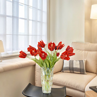 3 Kunsttulpen met realistische aanvoelende bloemknoppen, hoogwaardig zacht rubberen kunsttulpensteel voor thuis, bruiloft, vaasdecoratie
