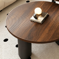 Table basse dorée nordique, ensemble de meubles de salon en chêne, table d'appoint ronde en métal, tables basses modernes de luxe en bois pour chevet