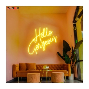 Winbo Enseigne de fiançailles néon Lettres Design libre Enseigne néon personnalisée Drop Shipping Wedding Room Party Decor Hello Gorgeous Neon Sign - Product Image 3