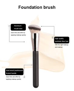 Brocha de Maquillaje con Mango de Madera y Etiqueta Personalizada, Brocha Oblicua para Base y Corrector, Herramienta de Belleza - Product Image 6