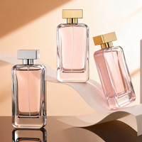 Flacon de parfum en verre rectangulaire de 100 ml, flacon pulvérisateur vide, logo personnalisé, Frasco De Perfume, Frasco De Perfume De Vidro